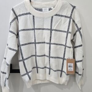 Cyrus Cream and Black Checkered Sweater